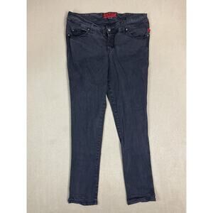 Tripp Nyc Jeans Womens 14R Black Skinny Slim Mid Rise Stretch Denim Punk Metal
